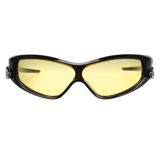 OUNONA Outdoor Cycling Sunglasses 1Pack For Driving And Travelling With Black Frame Yellow Lens Assorted Color