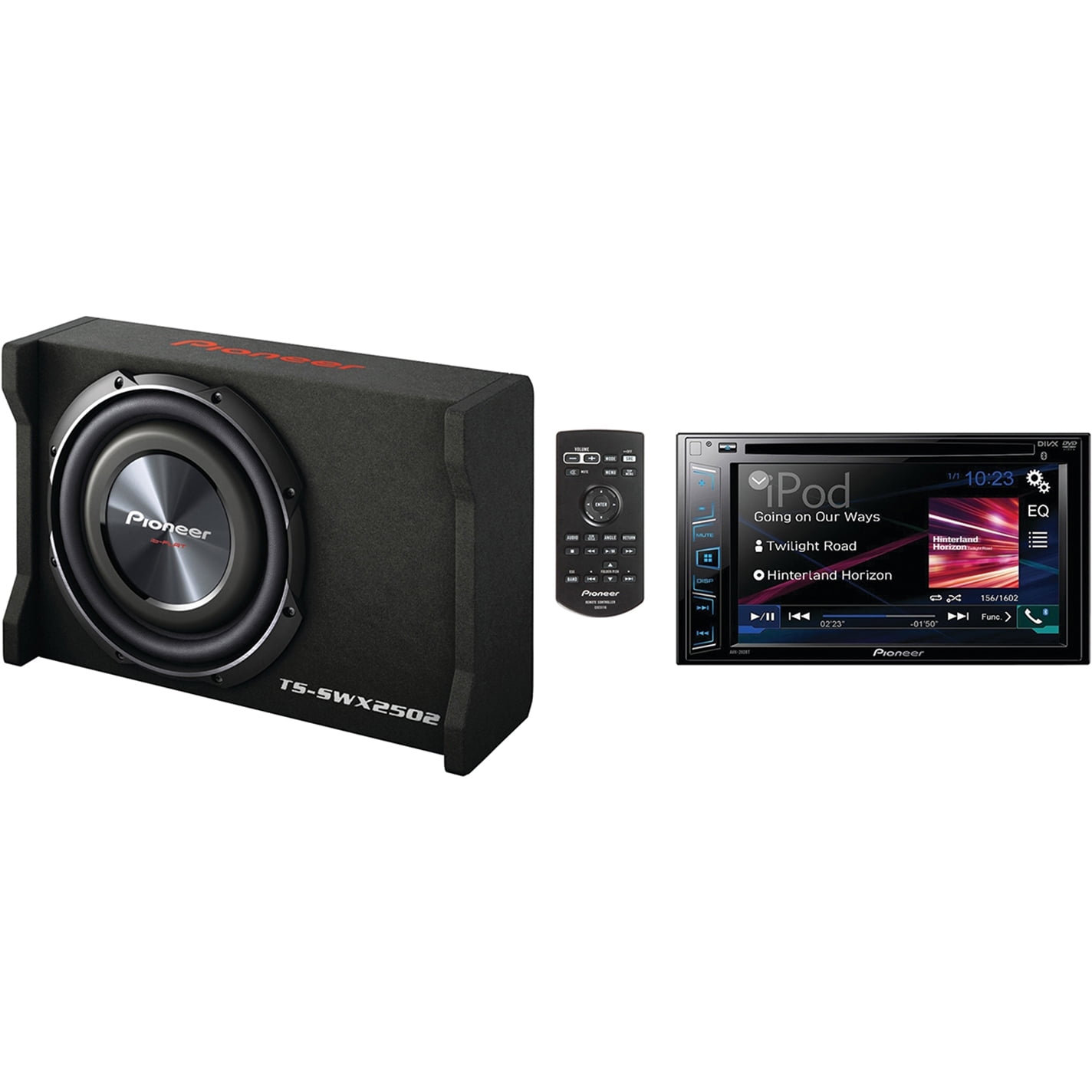 Pioneer AVH290BT 6.2" DVD Receiver & Pioneer TSSWX2502 10" Preloaded