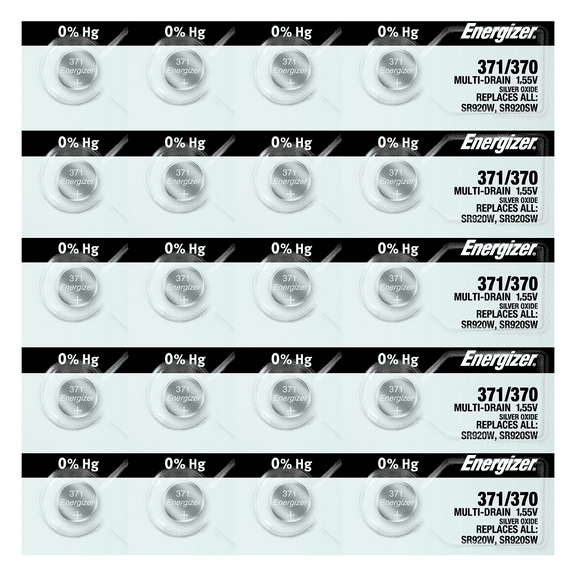 Energizer 371/370 SR920/W/SW Silver Oxide Watch Battery (20 Count)