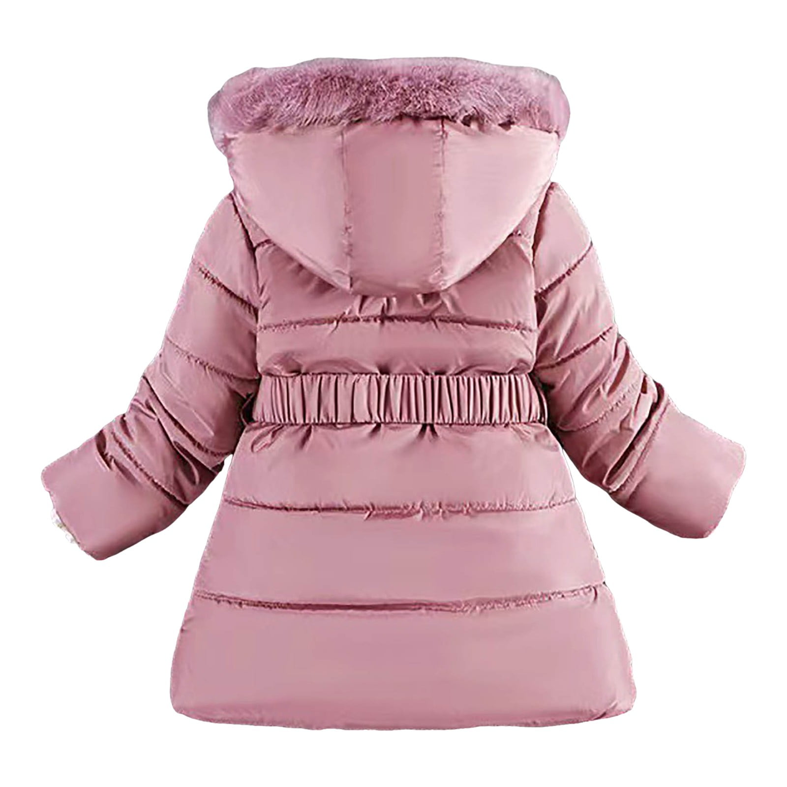 Gubotare Girls Coats Girls Winter Reversible Puffer Jacket Kids Heavyweight -Down Fuzzy Fleece Lined Water-Resistant Coat Size 6-7 (Pink,6-7 Years)
