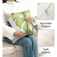 thumbnail image 4 of Set of 2 Green Tropical Leaves Pillow Cover Palm Monstera Leaf Throw Pillow Covers 16x16 Modern Art Farmhouse Pillowcase for Couch Outdoor Patio Living Room, 4 of 6