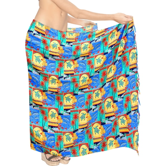 HAPPY BAY Women's Beachwear Summer Bikini Wraps Beach Wrap Sarong Skirt Swimsuit Swimwear Coverups Swim Cover ups for Womens One Size Sage, Tropical