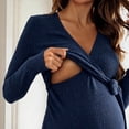 thumbnail image 4 of Gfyviroh Women's Maternity Wrap Dress Long Sleeve V-Neck Bow Tie Bodycon Dress Ribbed Knit Knee Length Pregnancy Nursing Dress for Women, 4 of 8