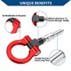 thumbnail image 3 of Gancho de remolque único / Gancho de remolque de parachoques delantero universal para automóvil / Anillo de gancho de remolque rotativo de metal duradero 18.5cm 3mm 1pcs Rojo, 3 of 7