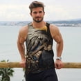 thumbnail image 6 of Gukieu Noble Style Bald Eagle Print Men's Quick Dry Fitness Vest, Round Neck Sleeveless Fitness Bodybuilding Top-Large, 6 of 7