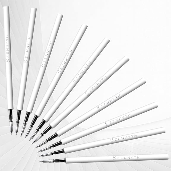 Gel Pen Refills 0.5 for Click pens with Spring, Quick Drying Ink Pen Refills Black Smooth Writing pens for Journaling (0.5 MM Fine Tip, Pack of 10)