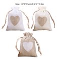 thumbnail image 3 of pitrice Bag Burlap Drawstring Gift Storage Packaging Organizer Ring Earrings Jewelry Reusable Fashionable Storing Holder White Cream-colored, 3 of 6