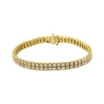 thumbnail image 2 of 10K Yellow Gold Plated Sterling Silver 3ct TDW Diamond Tennis Bracelet (K-L, I1-I2), 2 of 8