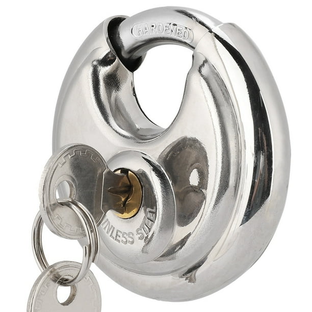 OTVIAP Padlock for Warehouse,Stainless Steel Round shape Padlock Key