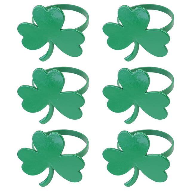 Shisuyan Shamrock Napkin Rings Elegant Table Decoration 6Pcs 2x1.7x1.7In