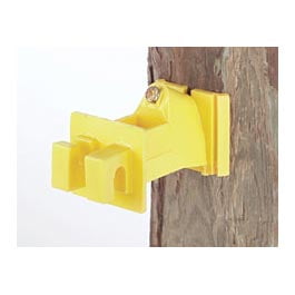 Electric Fence Insulator, Snug-Fit on Wood Post, With Nail, Yellow 25-Pk.
