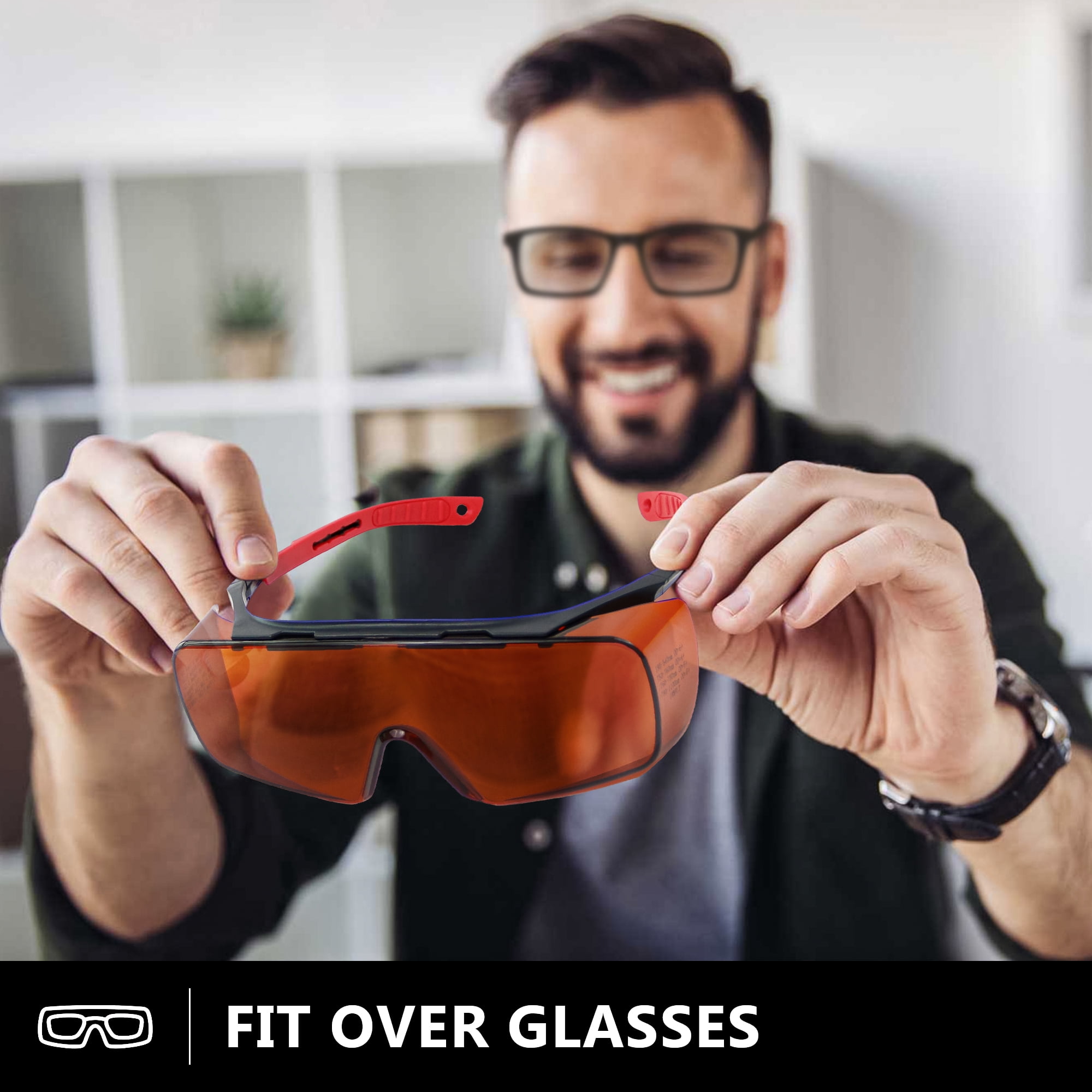 Professional Laser Goggles - Dual Wave 532+1064nm Laser Safety glasses, Resistant to Laser180-540&750-1100nm for 445nm,450nm,473nm,532nm,1064nm Infrared Laser Protection, Blue,Green,UV Laser Goggles