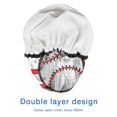thumbnail image 4 of Shower Caps,Red and White Striped Baseballs Pattern Waterproof Shower Cap for Women 4 Pieces,Double Reusable Hair Cover for Shower PEVA Elastic Stretch Hem, 4 of 7