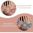 thumbnail image 3 of Peinetas para el pelo con diamantes de imitación y flores de cristal, peinetas para el pelo con diamantes de imitación, accesorios vintage para el pelo para mujeres y niñas, 3 of 5