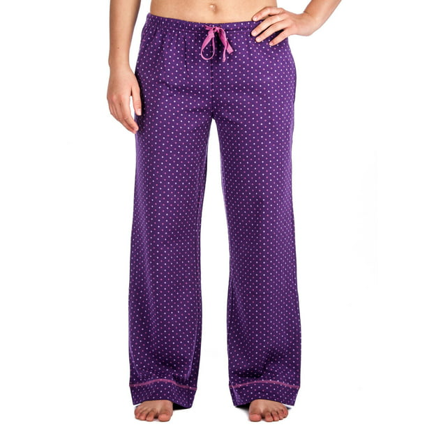 Womens Double Layer Knit Jersey Lounge Pants - Polka Dots Purple - X-Large  - Walmart.com
