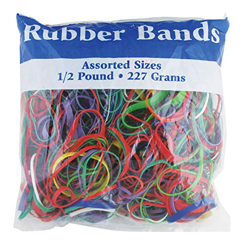 BAZIC Rubber Bands Half Pound Multi Color & Sizes 465 Count USA Office Supplies for sale online 