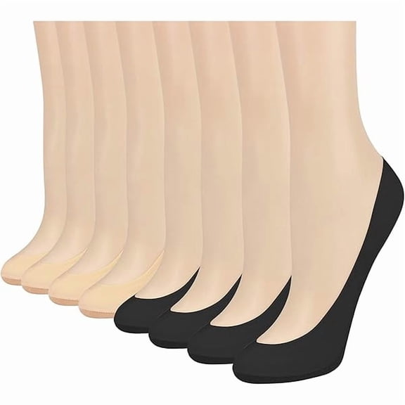 Eryueer 8 Pairs No Show Socks Women Low Cut Socks for Flats Non Slip Thin Liner Socks
