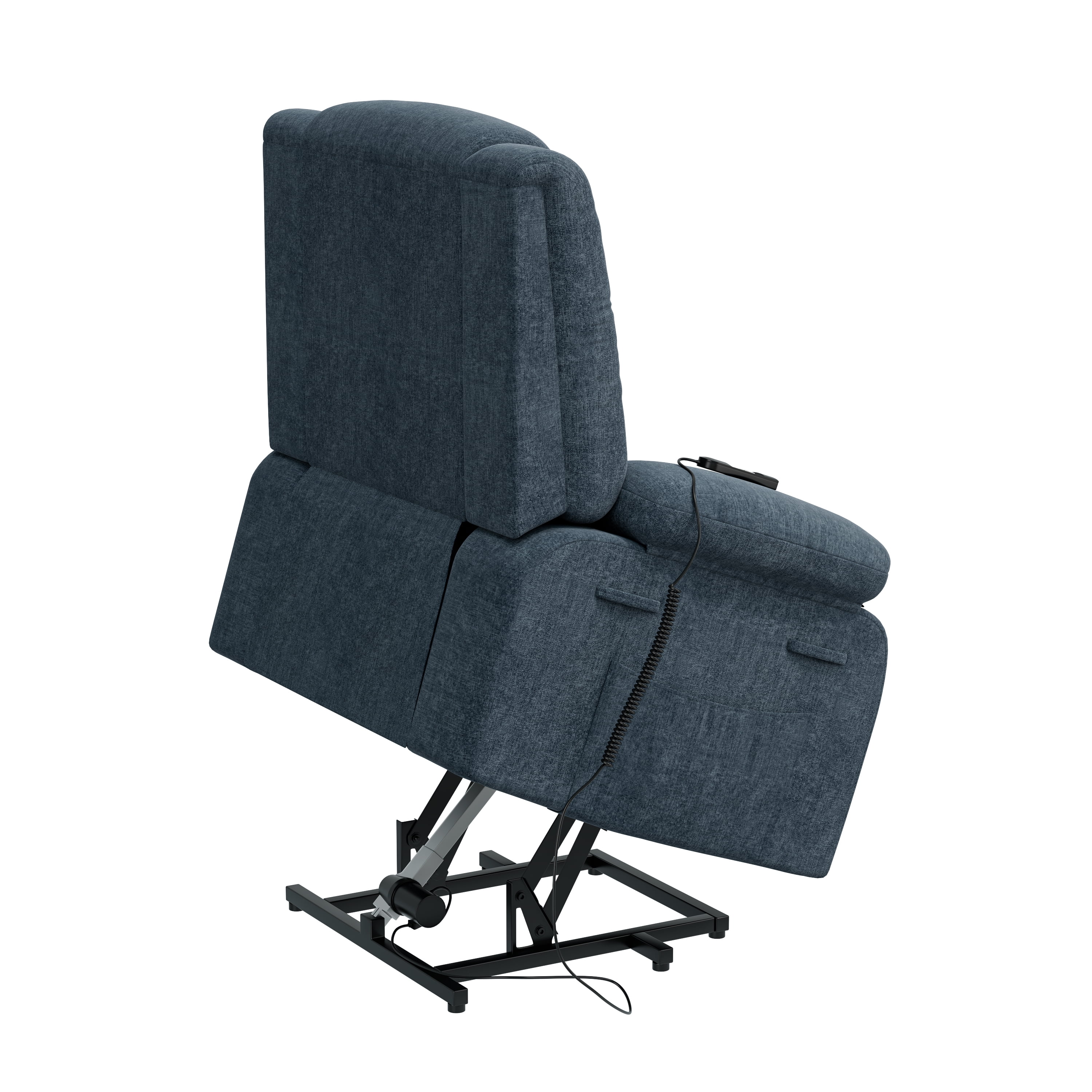 Homesvale Power Lift and Recliner Chair, Denim Blue Chenille, For Living Room & Bedroom