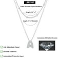 thumbnail image 5 of APSVO 18K White Gold Plated Initial Necklaces for Women Girls CZ S925 Sterling Silver Letter A Necklace Set Birthday Valentines Day Jewelry Gifts Teen Her Wife Mom Girlfriend Female Adults Kids Ideas, 5 of 6