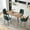 Dark Green, variant on NORDICANA 5-Piece Dining Table Set,47 in Modern Irregular Rectangle Kitchen Table & 4 Grey Velvet Upholstery Side Chairs, Metal Legs