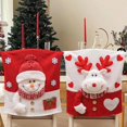 thumbnail image 4 of 3 Fundas para Respaldo de Silla de Navidad, 3D Lindo Papá Noel, Muñeco de Nieve, Reno, Funda para Sillas de Cena de Navidad, Fundas para Sillas de Comedor de Cocina de Navidad, 4 of 5