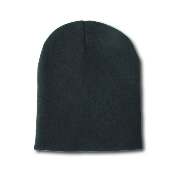 Blank Short Beanie Hat- Black