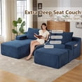 thumbnail image 4 of ODUWA 96" U-Shaped Modular Sectional Sofa with Ottoman,No Assembly Required,Deep Seat Corduroy Cloud Couch for Living Room & Bedroom,Blue, 4 of 9