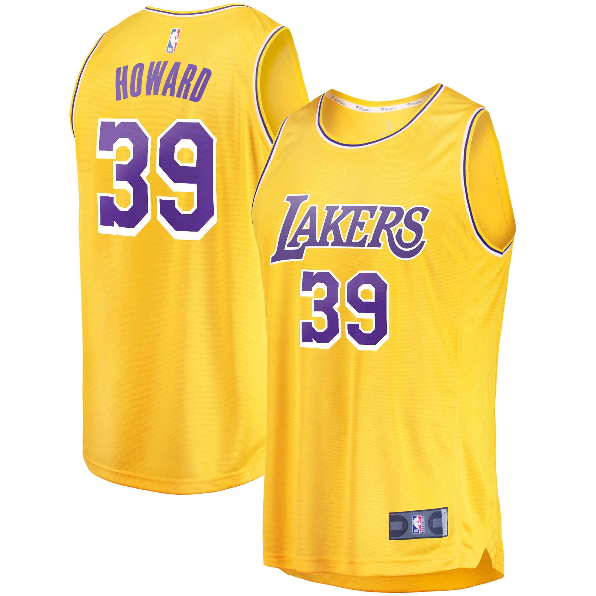 Dwight Howard Los Angeles Lakers Fanatics Branded Youth Fast Break Player Jersey - Icon Edition - Yellow