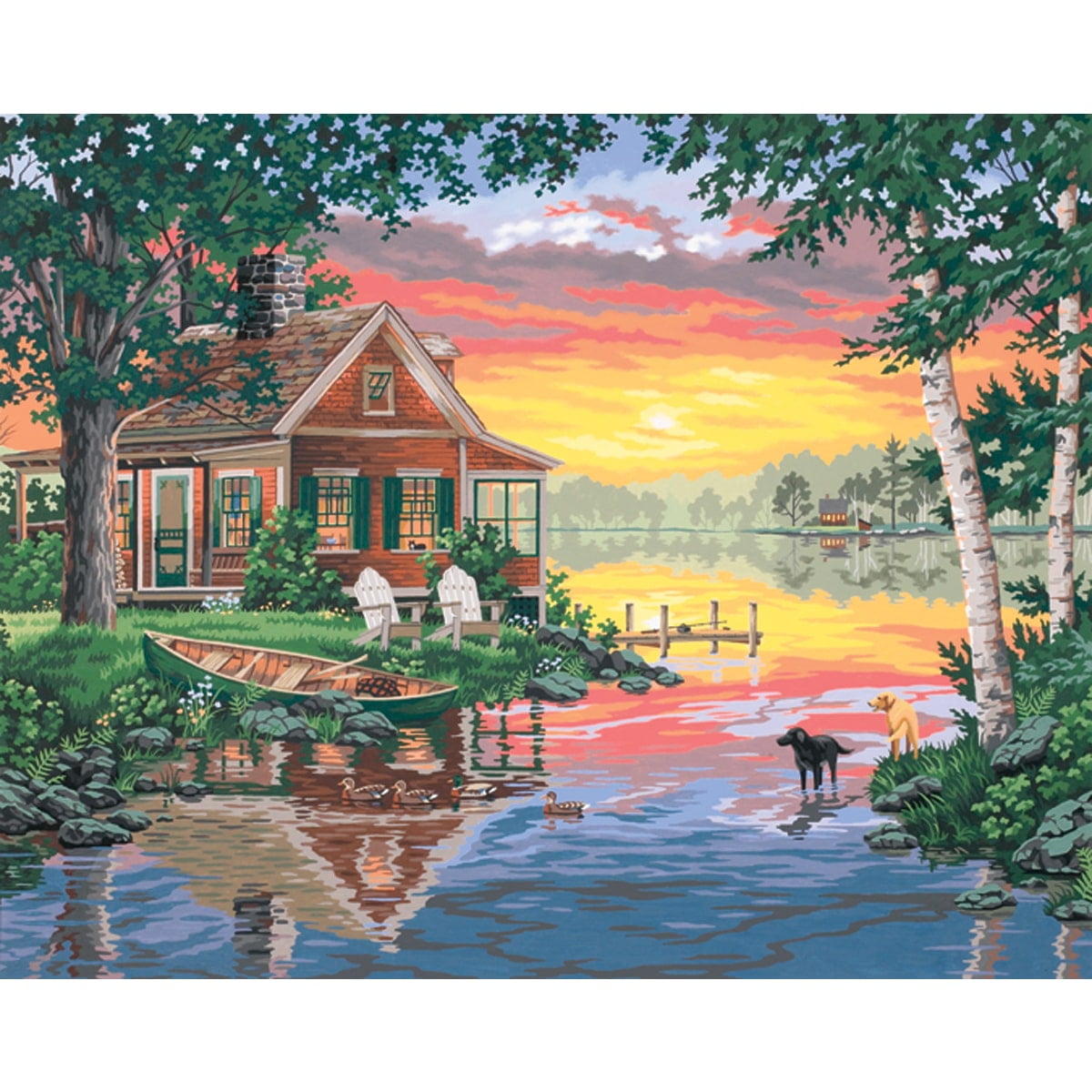 Dimensions® PaintWorks™ Paint-by-Number Kit, Home at Sunset