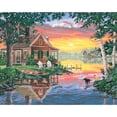 thumbnail image 2 of Paint Works Paint By Number Kit 20"X16"-Sunset Cabin, 2 of 2