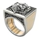 thumbnail image 5 of Anillos de Combinación para Hombre, Vintage, Joyería de , Anillos Vikingos Punk, s Dorado + Plata, 5 of 6