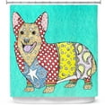 thumbnail image 1 of Shower Curtains 70" x 73" from DiaNoche Designs by Marley Ungaro - Corgi Dog Turquoise, 1 of 1