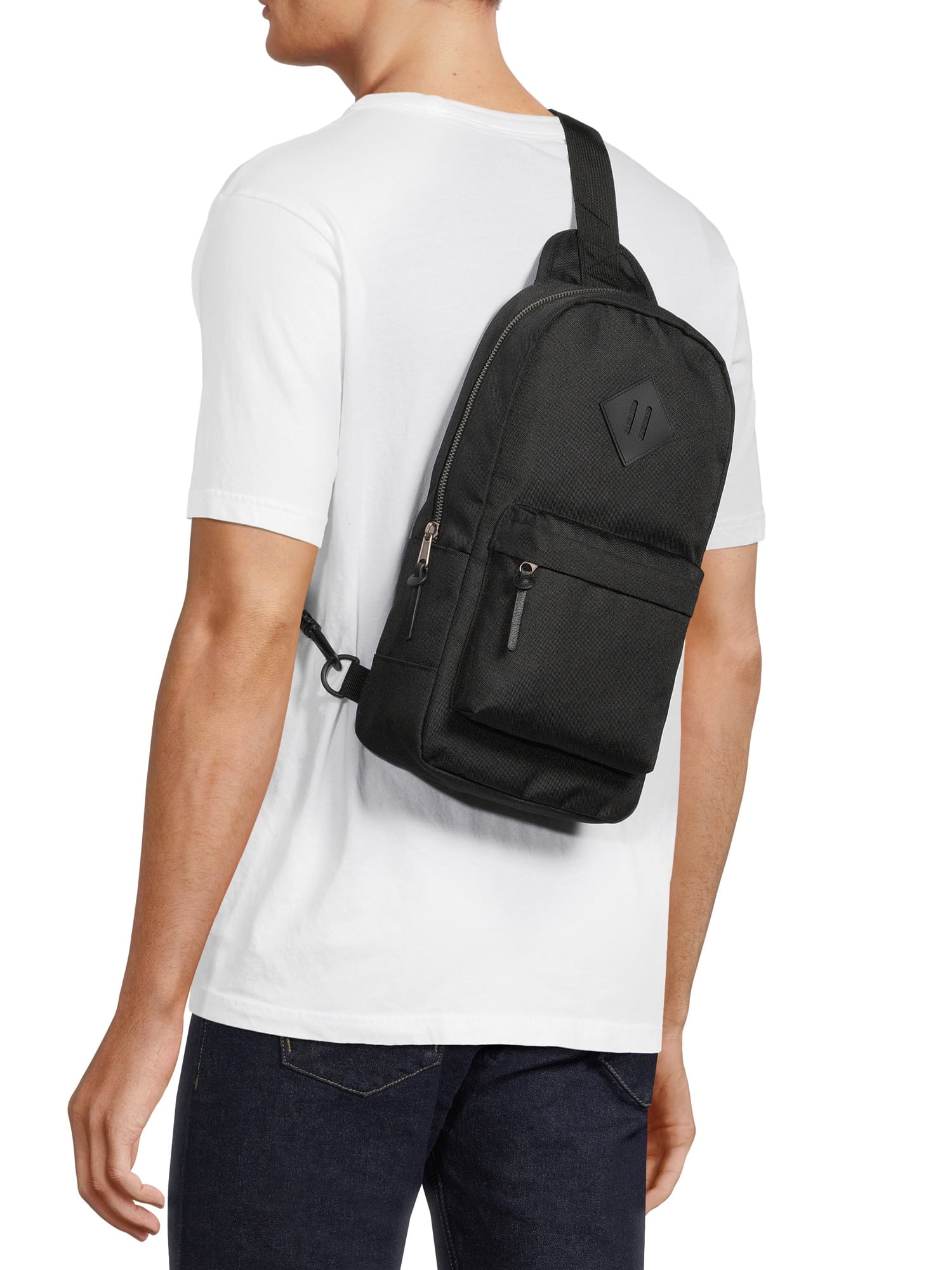 No Boundaries Men's Cargo Sling Bag, 100% Nylon, Multiple Colors