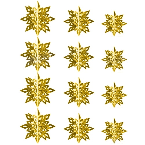 Christmas Hanging Snowflakes Decorations 15 Pack 3D Iridescent Paper S —  CHIMIYA