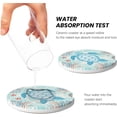 thumbnail image 3 of Sea Turtle Ocean Car Coasters for Cup Holder - Absorbent Ceramic 2 Pack With Anti-Slip Cork Base and Finger Notch - Interior Accessories for Women Men 2.56", 3 of 14