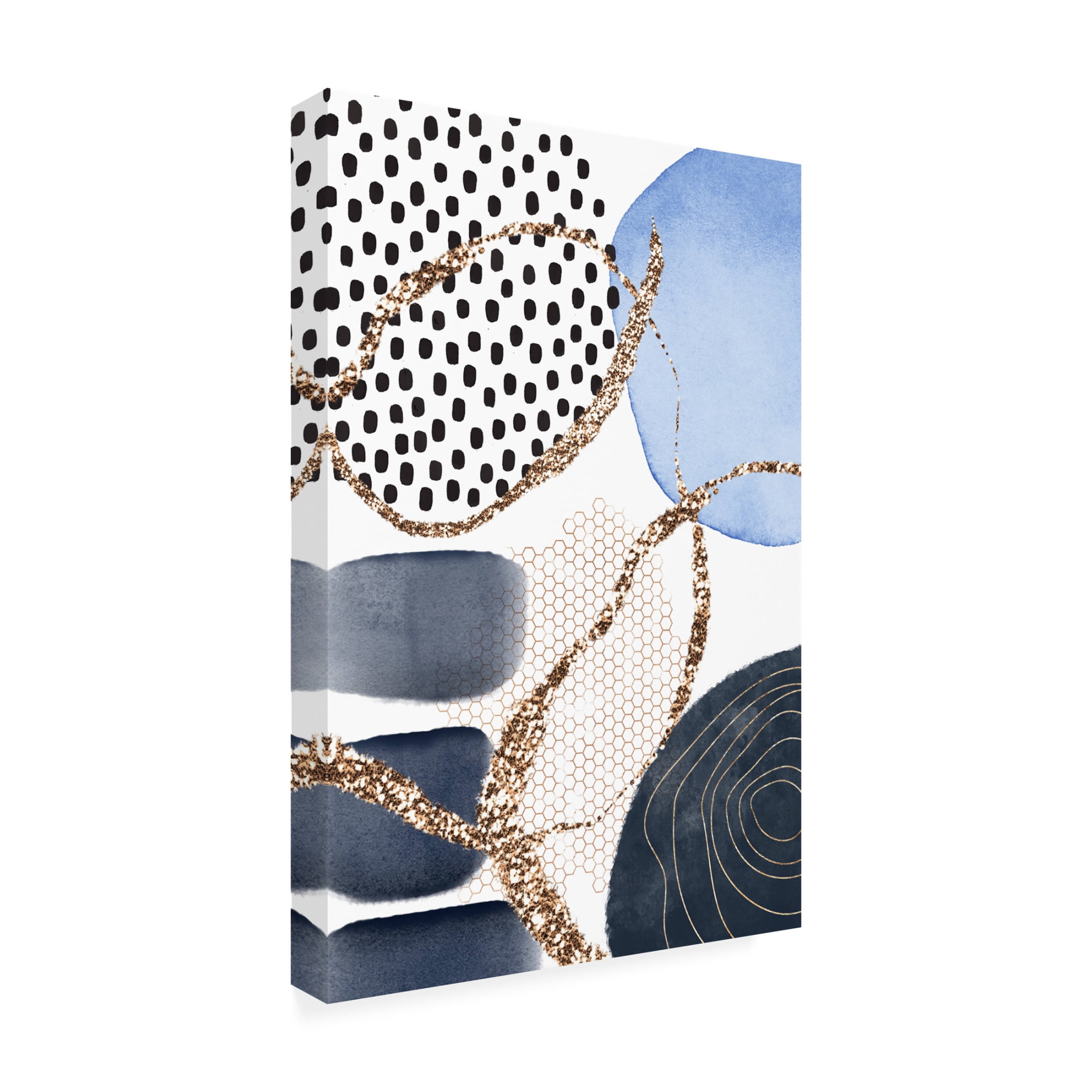 Trademark Fine Art Sally Ann Moss Aesthetic Blues 3 Canvas Wall Art