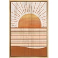 thumbnail image 1 of wall26 Framed Canvas Wall Art Golden Sunrise Over The Orange, Yellow Ocean and Mountains Nature Clouds Wood Panels Modern Art Rustic Urban for Living Room, Bedroom, Office - 24x36 inches, 1 of 4