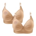 thumbnail image 1 of Timegard Wireless Bras for Women 2pc Ruched Full Support Adjustable Strap Comfy Daily Seniors Bras, 1 of 6