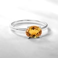 thumbnail image 2 of JeenMata Anillo de Compromiso Solitario de Citrino de Corte Ovalado de 1,25 Quilates (Piedra Natal de Noviembre) en Oro Blanco de 18 K sobre Plata, 2 of 6