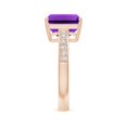 thumbnail image 3 of ANGARA Natural 2.9 Ct. Amethyst with Diamond Classic Ring in 14K Rose Gold for Women (Ring Size: 3), 3 of 9