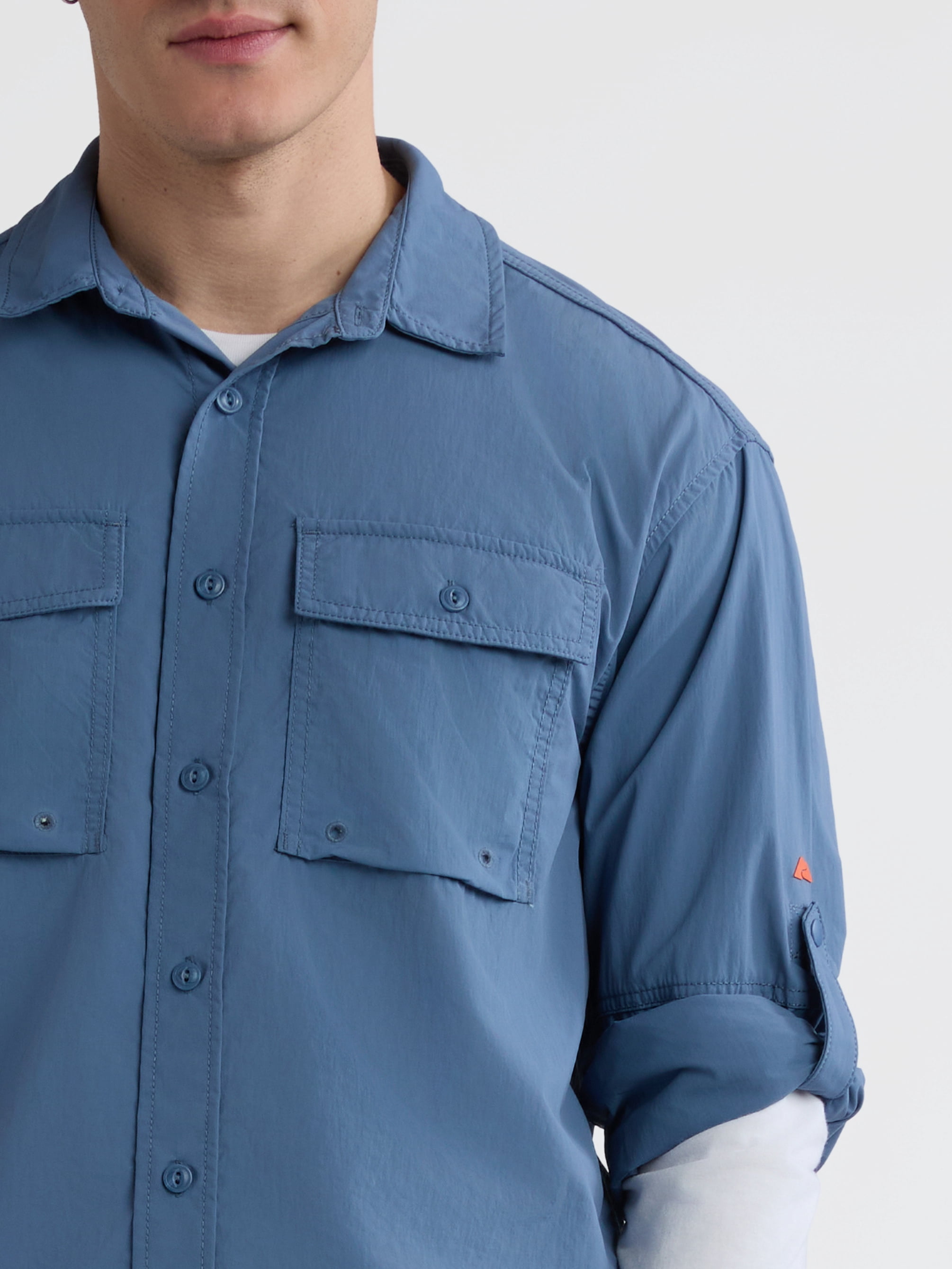 Ozark Trail Men's & Big Men's Upstream Shirt with Long Sleeves, UPF 50+, Sizes S-3XL
