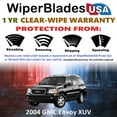 thumbnail image 2 of 2004 GMC Envoy XUV Beam Wiper Blades Wipers w/1yr Warranty (Set of 2), 2 of 5