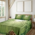 thumbnail image 2 of Ambesonne Green Fitted & Top Sheet Set with Shams, Exotic Trees in Forest Theme, Green, 2 of 5