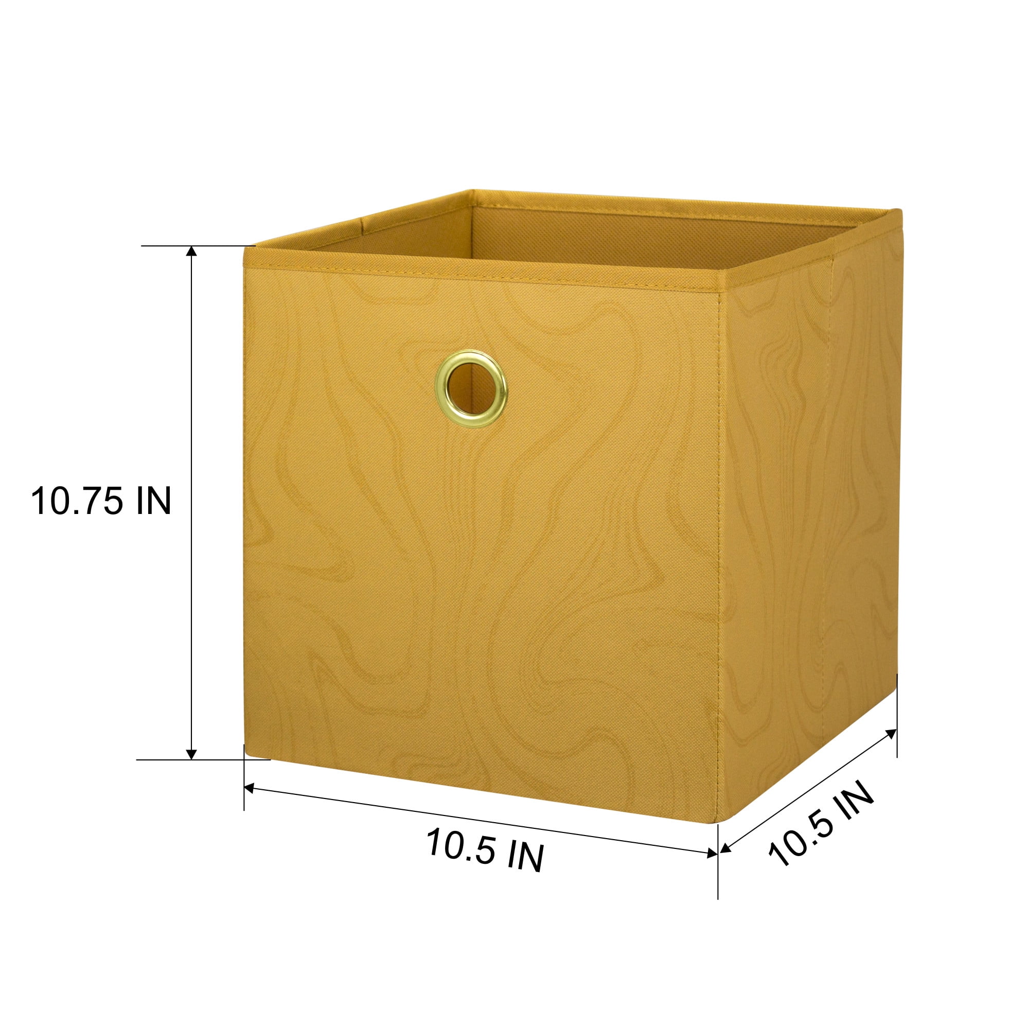 Mainstays Collapsible Fabric Cube Storage Bins (10.5" x 10.5"), 4 Pack, Brown Butter Swirl