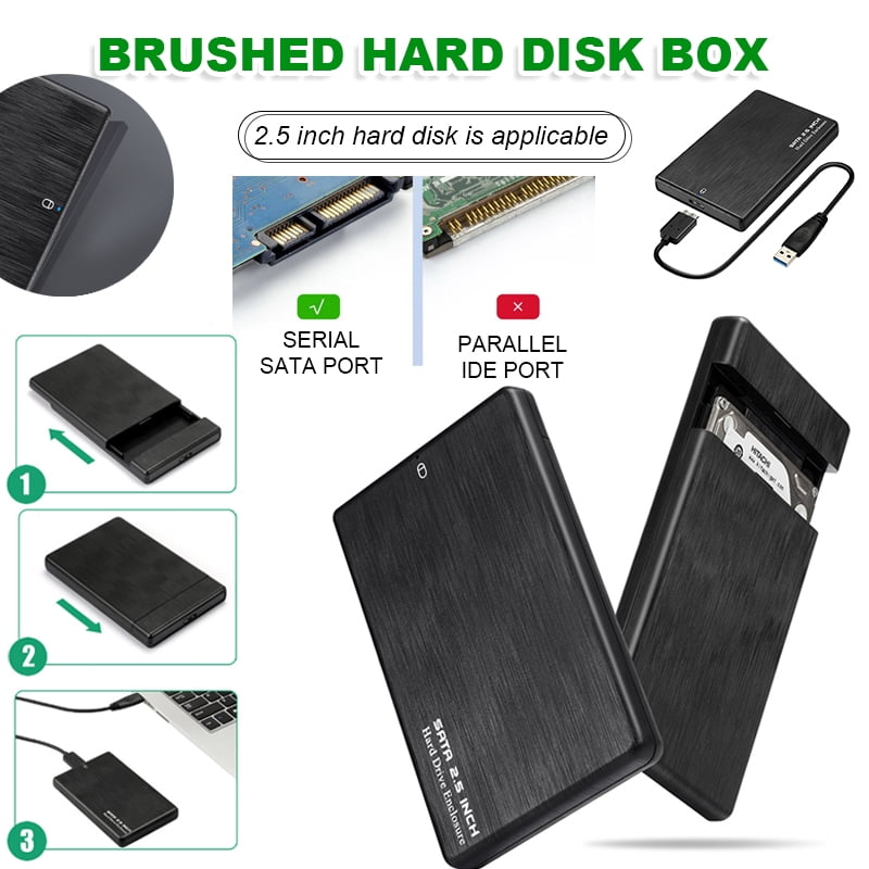 2TB 2.5" USB 3.0 SATA Hd Box HDD Hard Drive External Enclosure Case 5Gbps Rates 