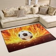 thumbnail image 2 of SKYSONIC Lightweight Soft Area Rugs Football with Fire Floor Mat Doormat for for Rooms Entrance Hardwood Floor Living Room 31 x 20 inch（2'7" x 1'8"） Nursery Rugs, 2 of 6