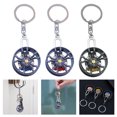 thumbnail image 2 of Rotating Car Wheel Rims Keychain Handmade Zincs Alloy Automotive Tire Key Chain Decoration for Auto Enthusiasts, 2 of 9