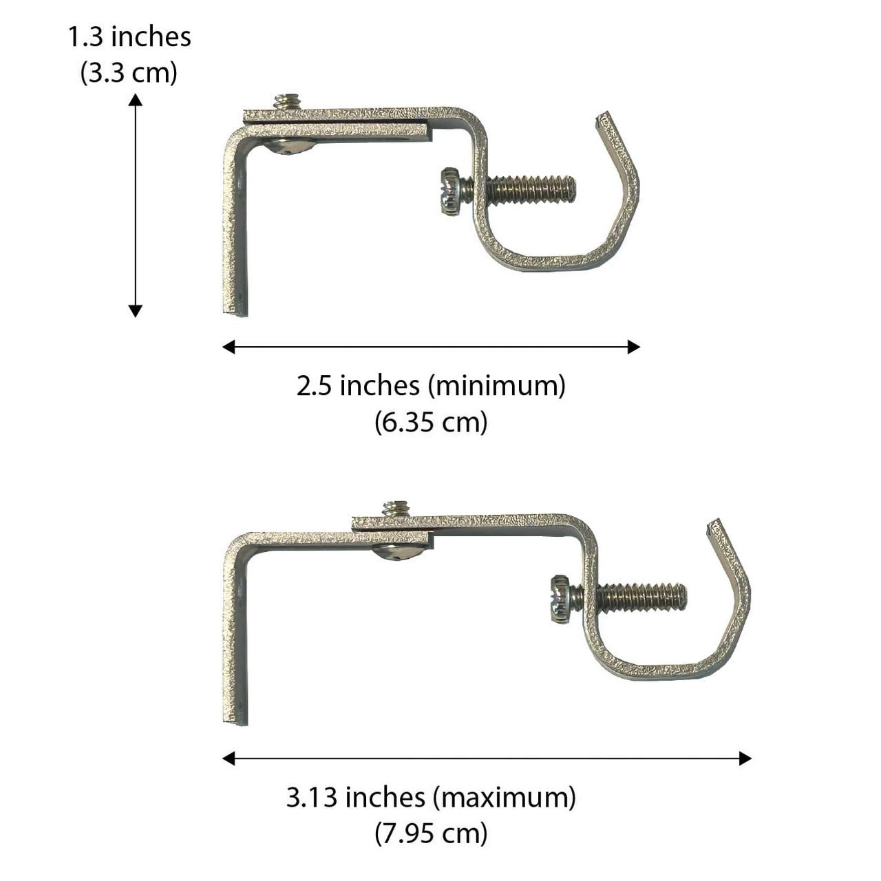 Mainstays Nickel 7/16"-3/4" Adjustable Curtain Rod Brackets, 2 Count