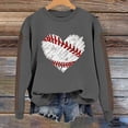 thumbnail image 2 of Chandail en Molleton Uni Femme Printemps Imprimé Baseball Col Rond Ample Décontracté Chandail à Capuchon - Hontri, 2 of 4