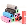 thumbnail image 3 of Pet Poop Bags Disposable Dog Waste Bags Bulk Poop Bags with Leash Clip and Bone Bag Dispenser 5 Rolls of 75 Pcs Bags ShopWise Round, 3 of 35